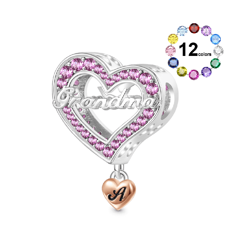 Family Members - Grandma Heart Charm