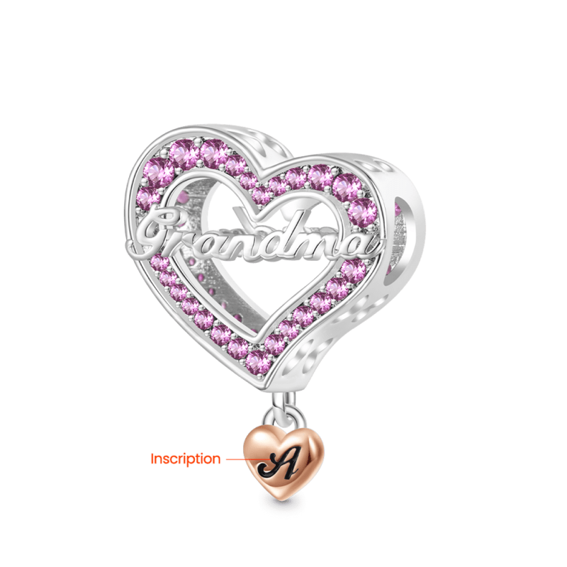 Family Members - Grandma Heart Charm