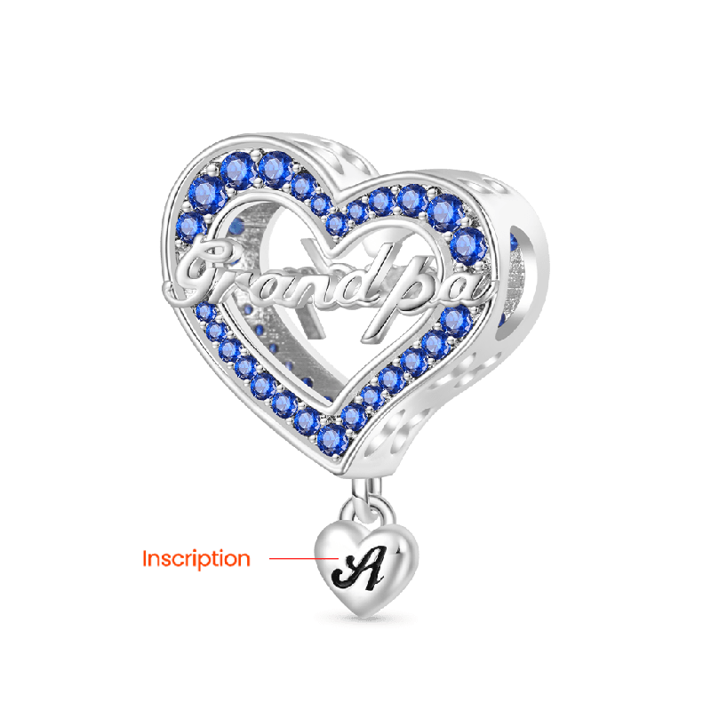 Family Members - Grandpa Heart Charm