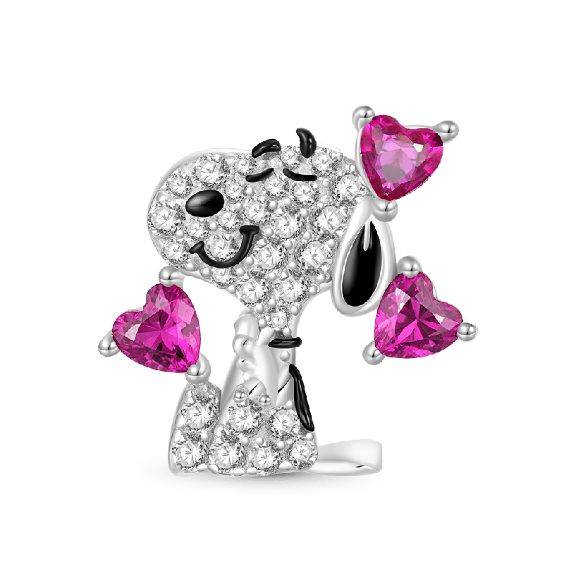 Snoopy Love Diamond Charm