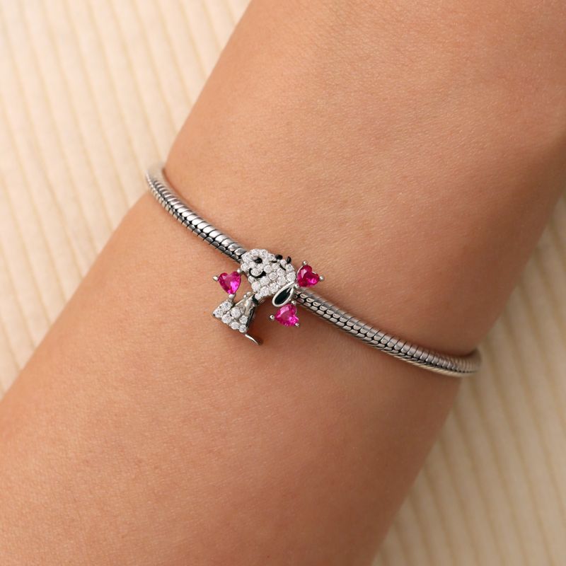 Snoopy Love Diamond Charm