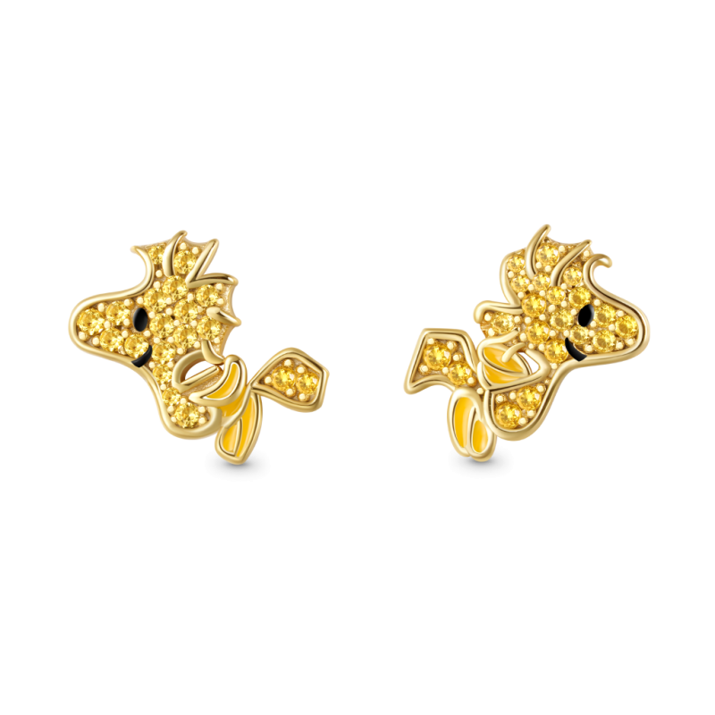 Flying Woodstock Diamond Stud Earrings