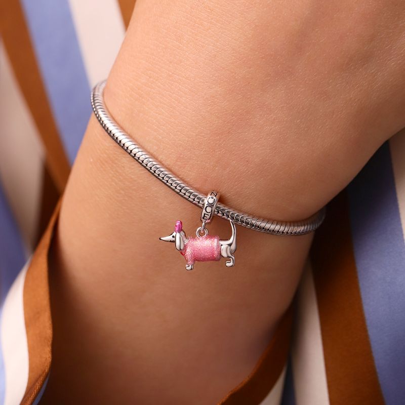 Pink Dachshund Pendant