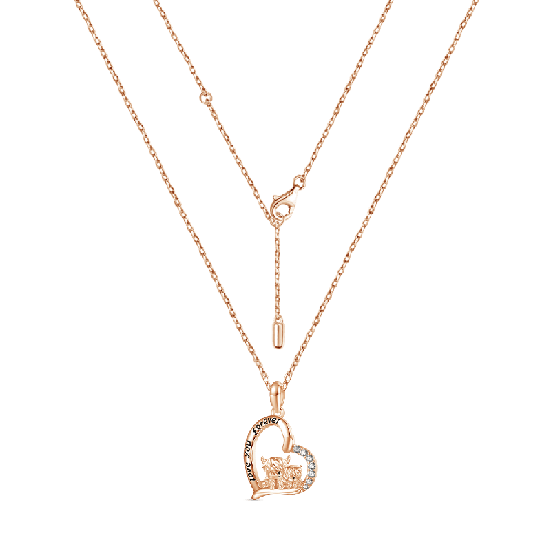 Highland Cow Heart Necklace