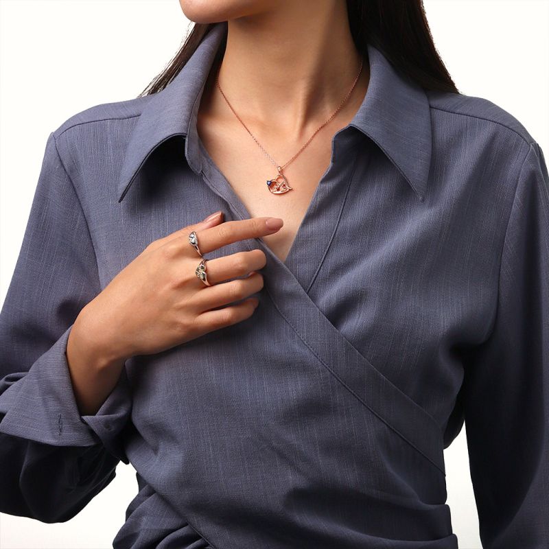 Highland Cow Heart Birthstone Necklace