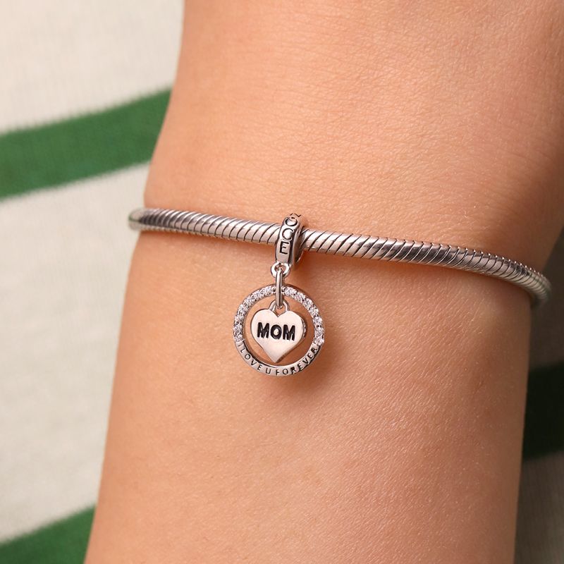 I Love U Forever Mom Heart Pendant