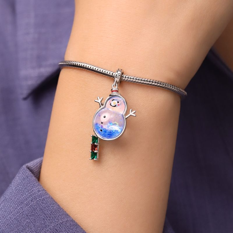 Christmas Snowman Quicksand Pendant