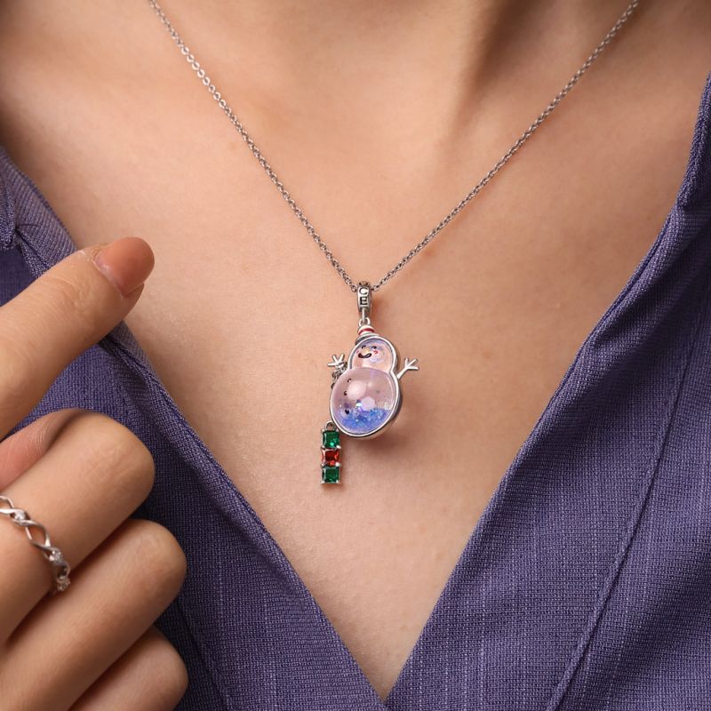 Christmas Snowman Quicksand Pendant