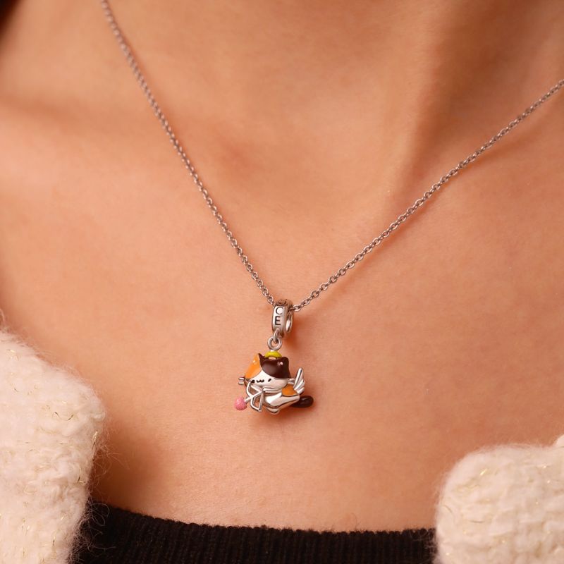 Cupid the Calico Cat Pendant