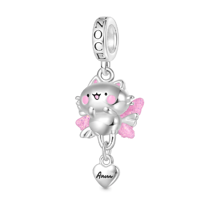 Snowy the Cat Angel Pendant