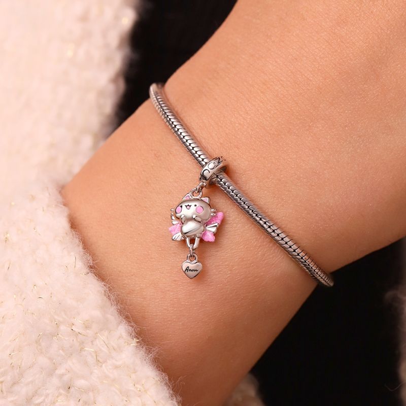 Snowy the Cat Angel Pendant