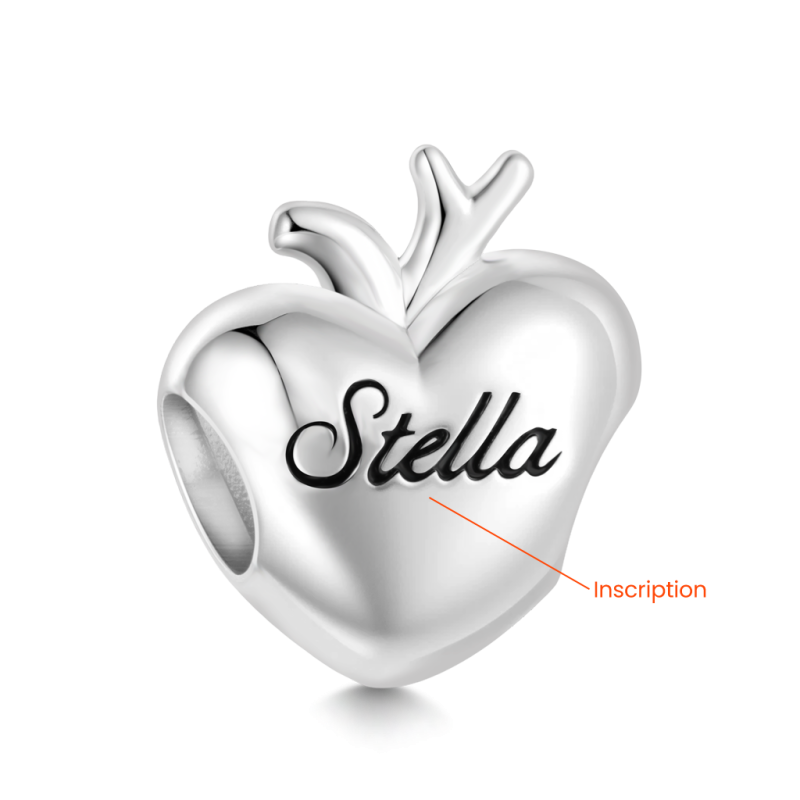 Pink Crystal Engravable Heart Charm