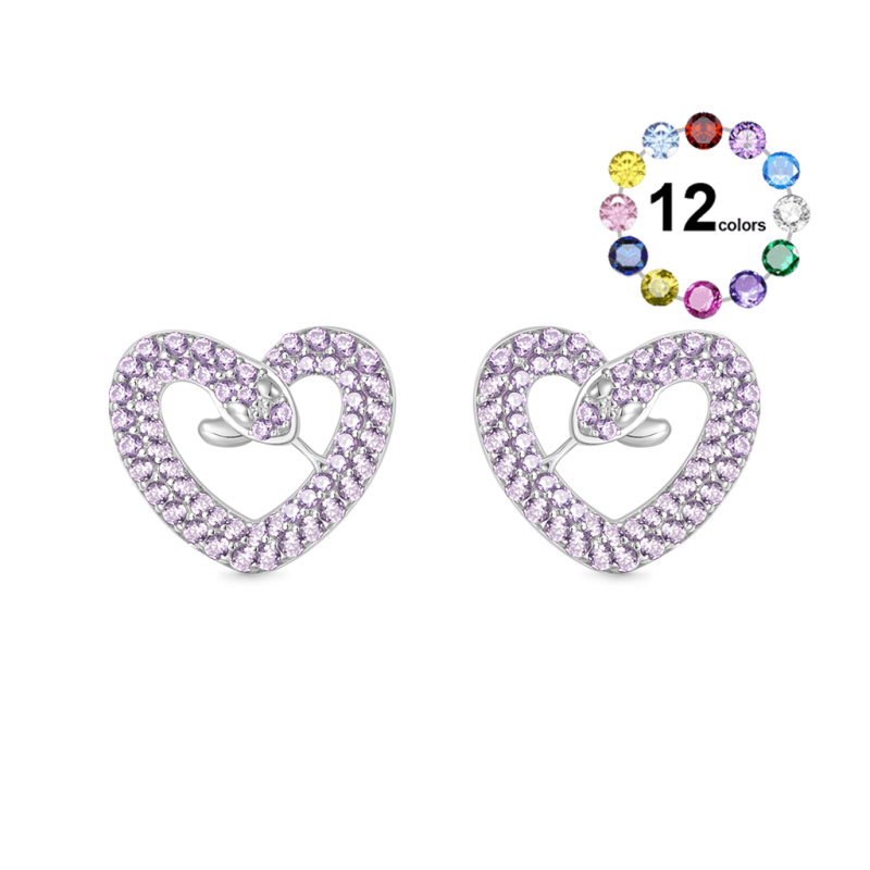 Snake Heart Stud Earrings