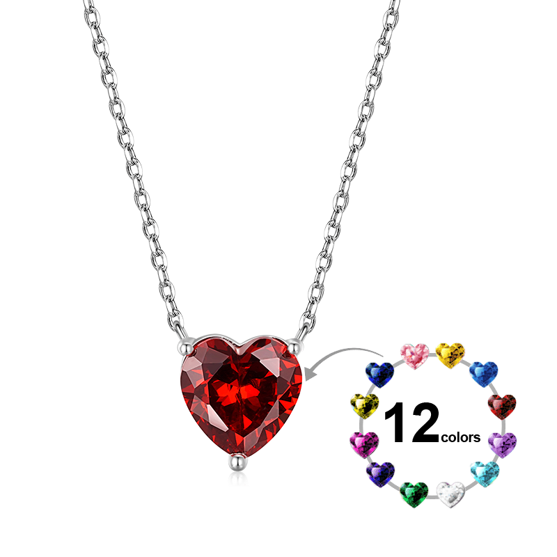 Birthstone Heart Necklace
