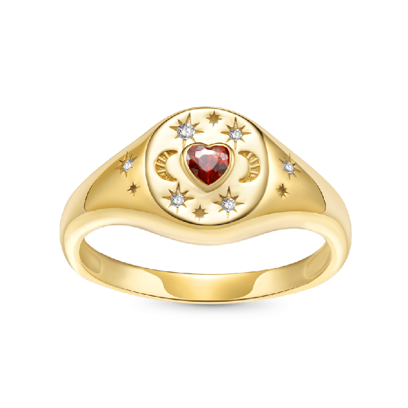 Vintage Heart Signet Ring