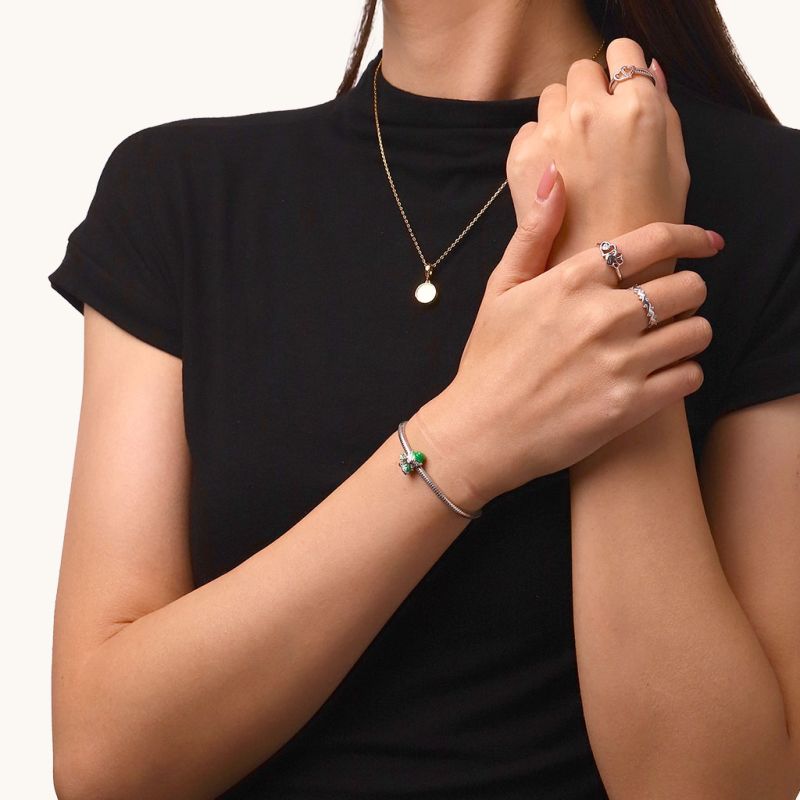 Highland Cow Clover Charm