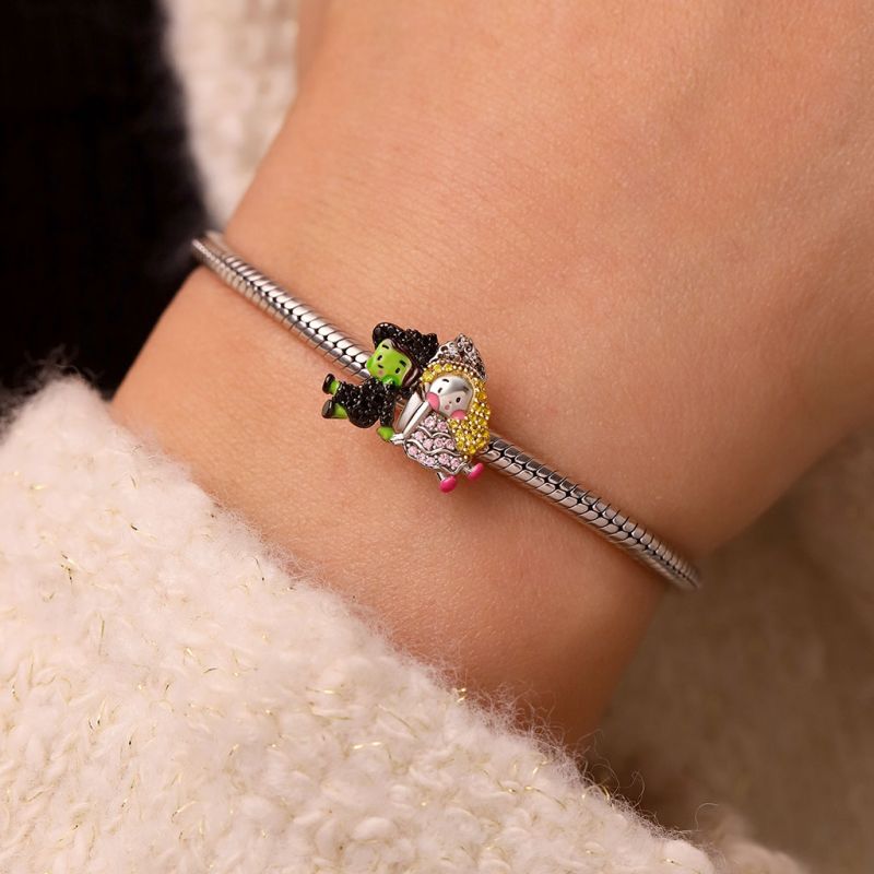 Wicked Elphaba & Glinda Pave Diamond Charm