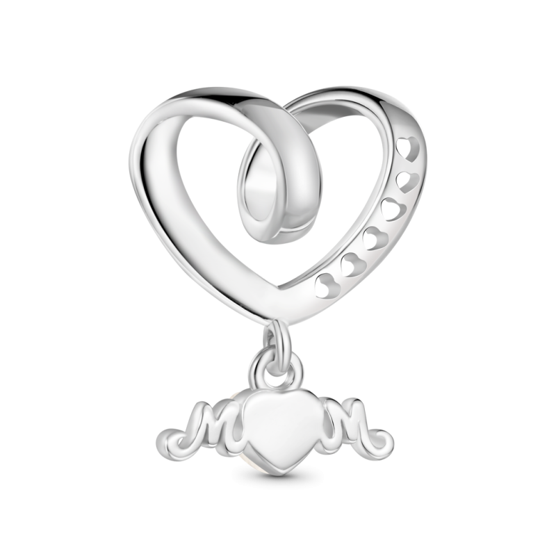 Engravable I love you MoM Heart Charm