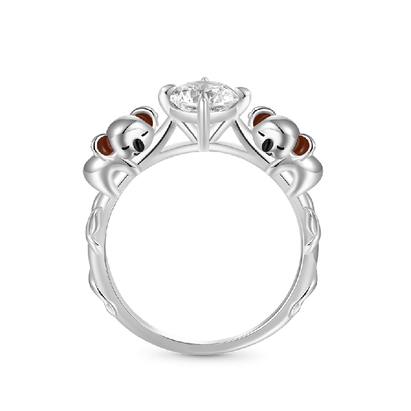 Koala Hug White Diamond Ring