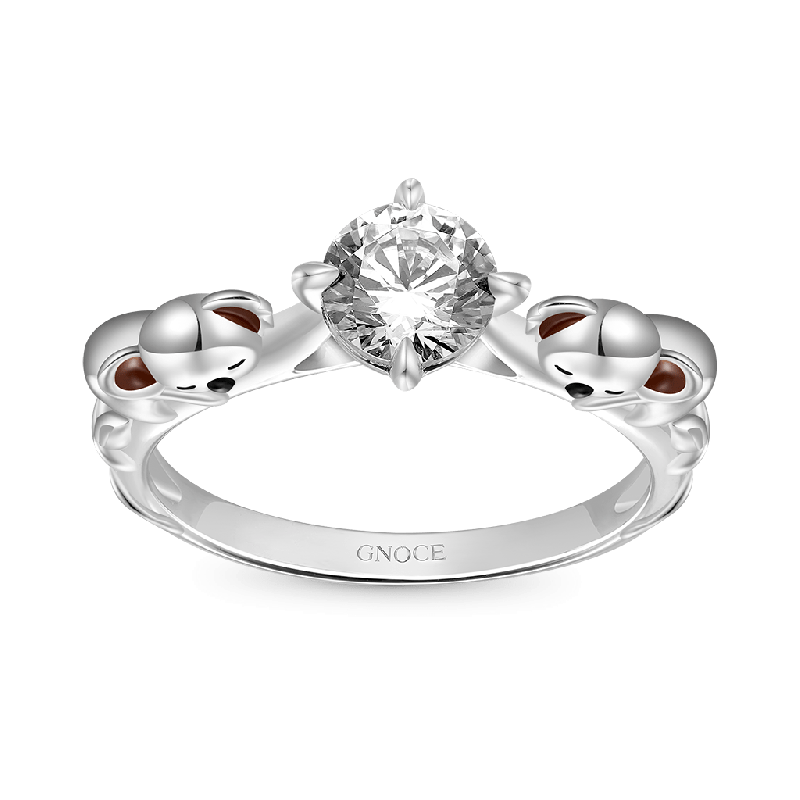 Koala Hug White Diamond Ring