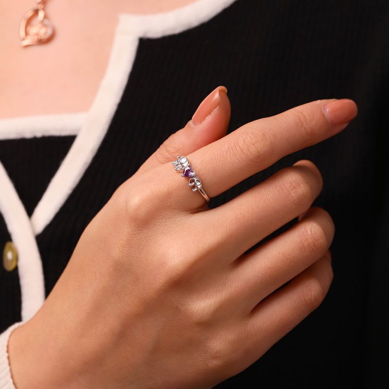 Elephant Mother Love Child Heart Ring