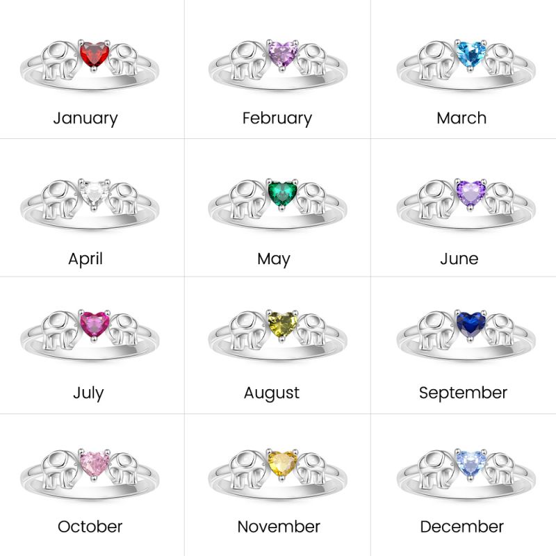 Elephant Mother Love Child Heart Ring