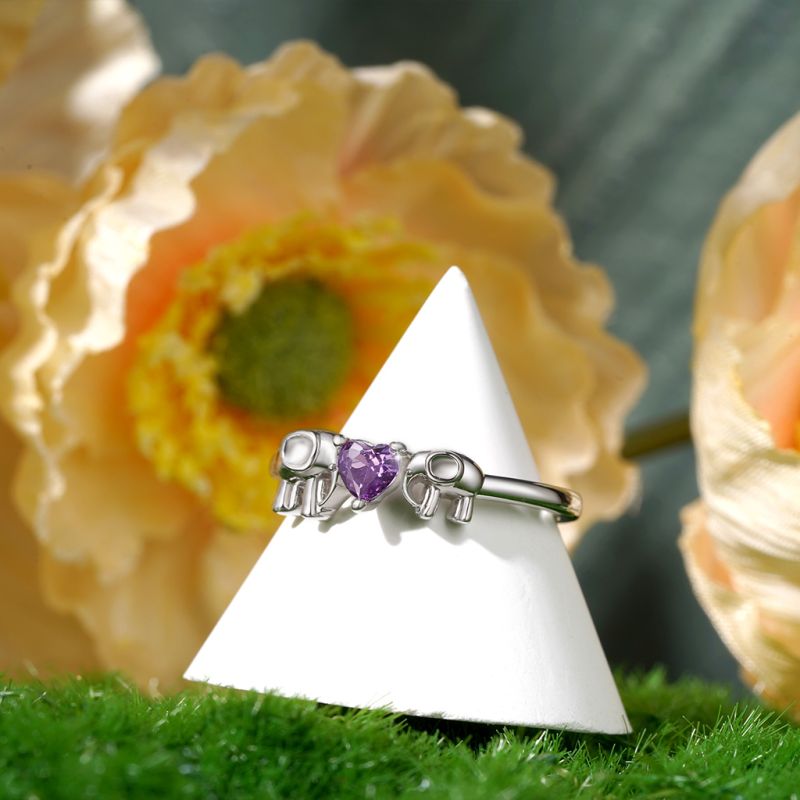 Elephant Mother Love Child Heart Ring