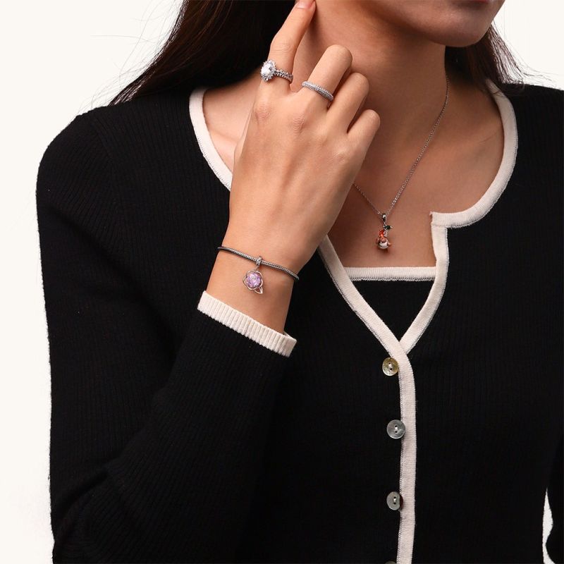 Rose-cut Floral Pendant