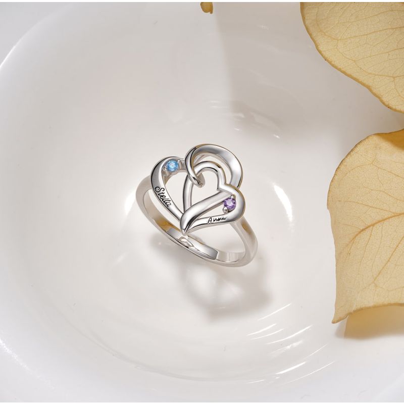 Ladies Double Heart Promise Ring
