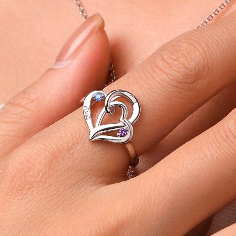 Ladies Double Heart Promise Ring