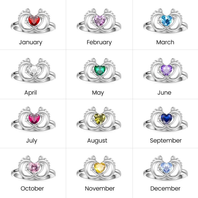 Baby Footprint Heart Ring