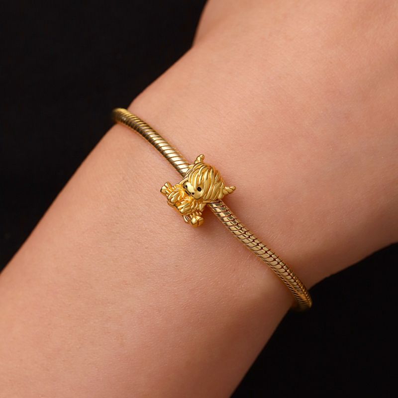 18K Gold Highland Cow Charm