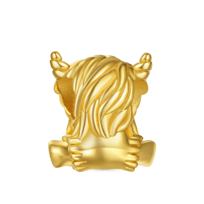 18K Gold Highland Cow Charm