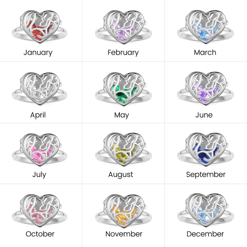 Openable Hollow Heart with Diamond Ring