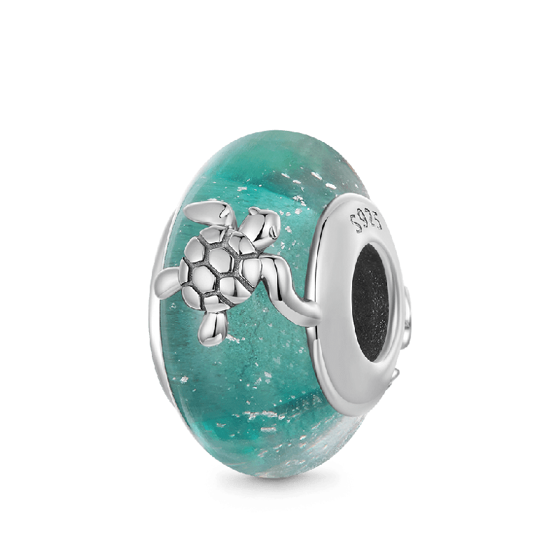 Green Sea Turtle Glass Charm