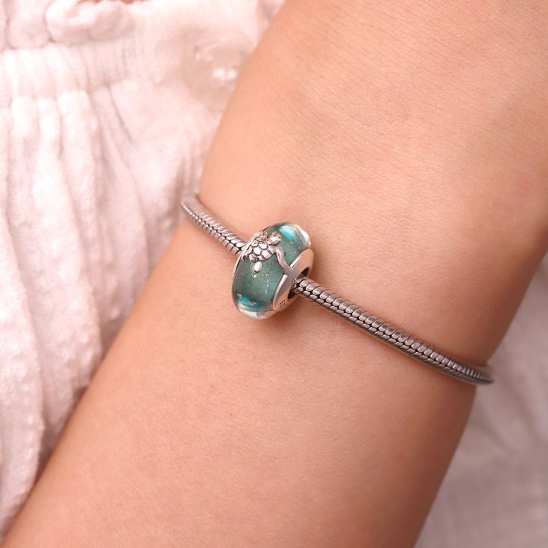 Green Sea Turtle Glass Charm