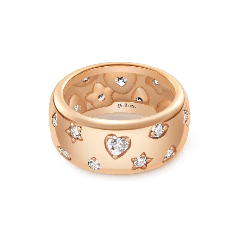 Rose Gold Mixed Shape Vintage Ring