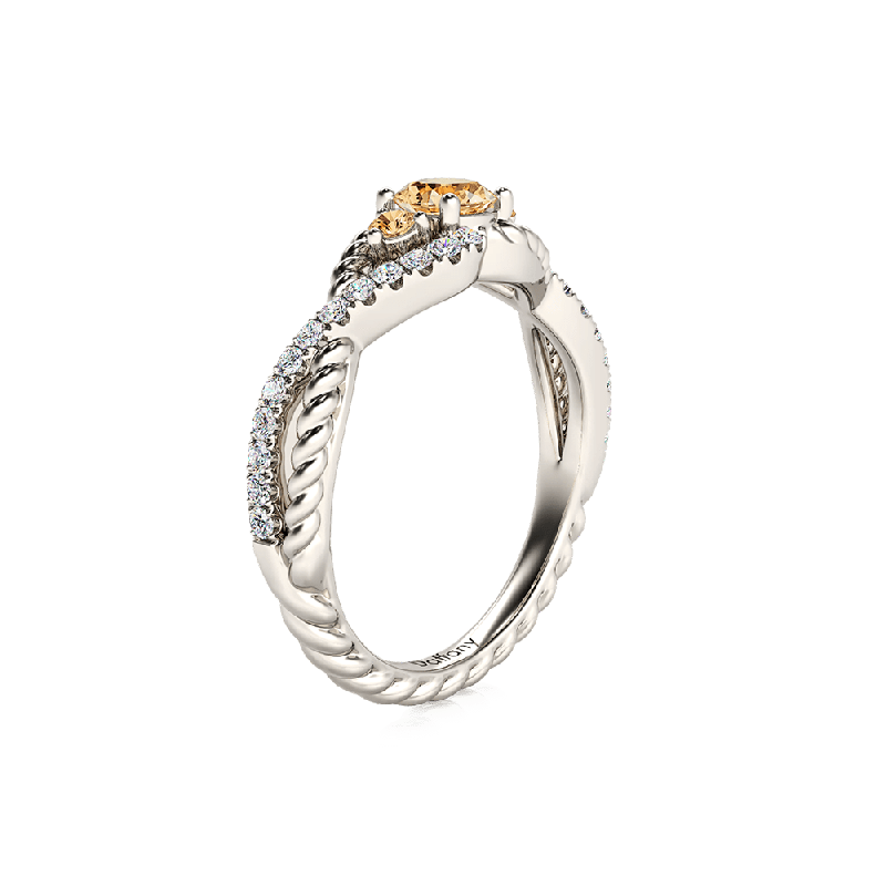 Champagne Three Stone Twisted Ring