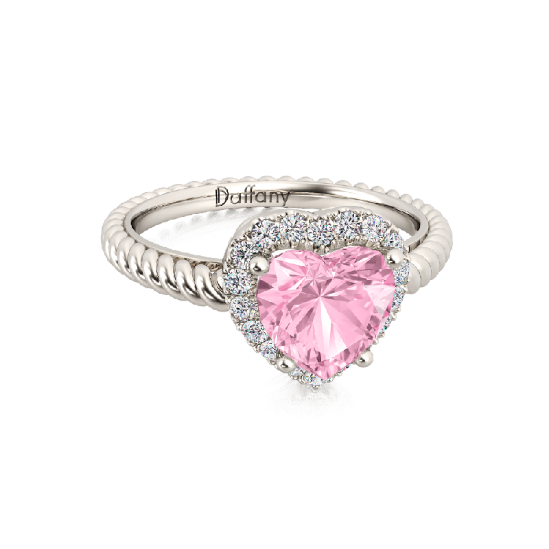 Pink Heart Twisted Rope Ring