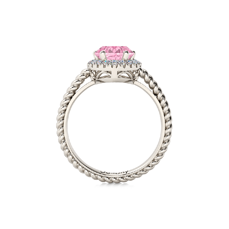 Pink Heart Twisted Rope Ring