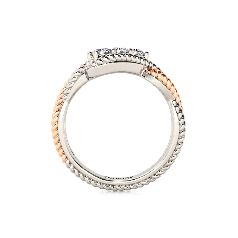 Three Stone Twisted Infinity Ring