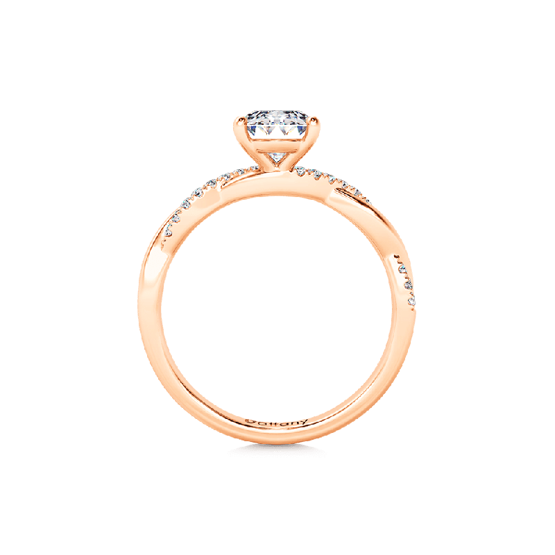 Solitaire Oval Cut Twisted Infinity Ring