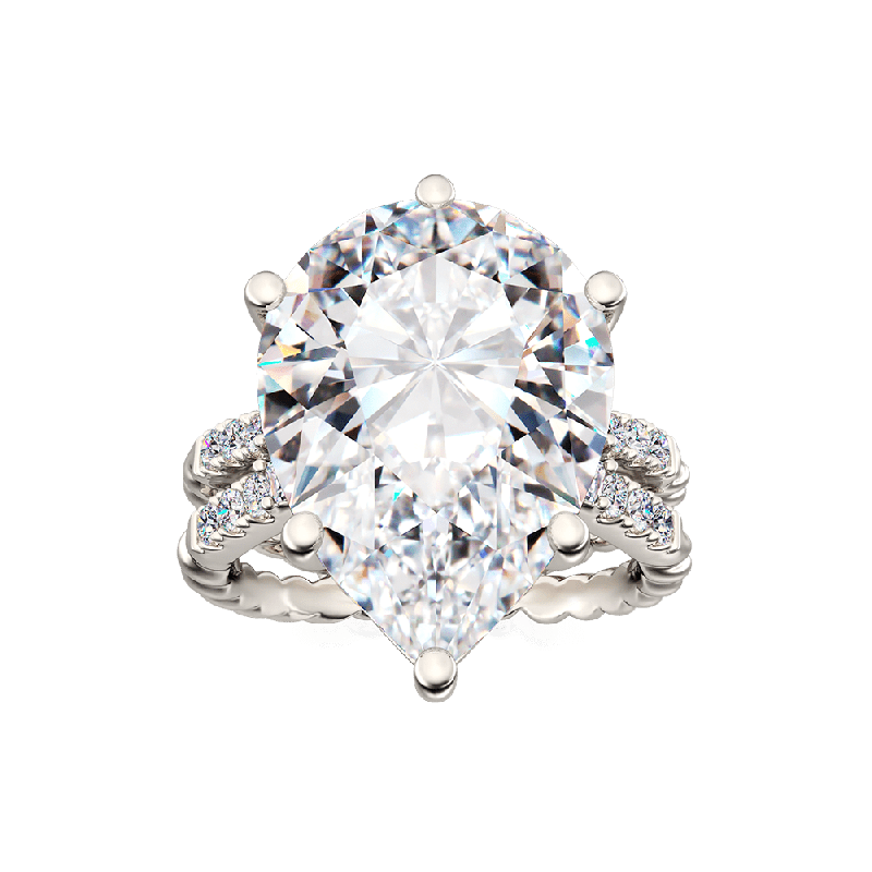 Pear Cut Split Shank Cocktail Ring