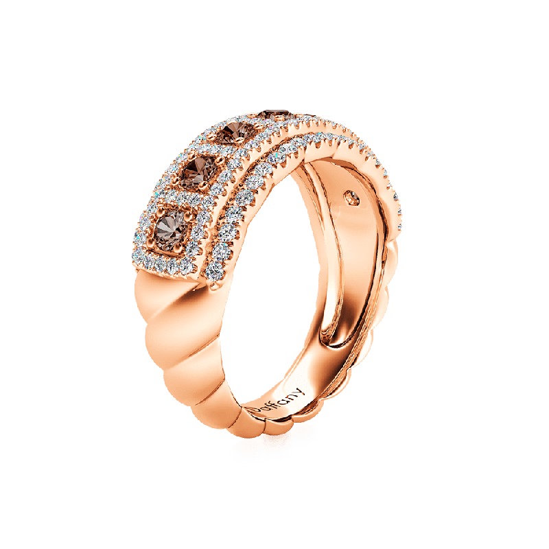 Round Brown Paving Band Ring