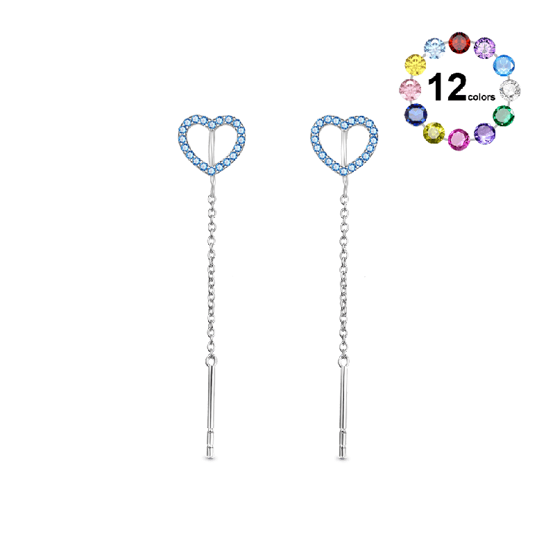 Open Heart Threaders Earrings