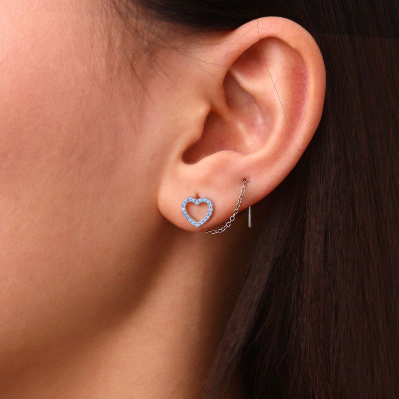 Open Heart Threaders Earrings