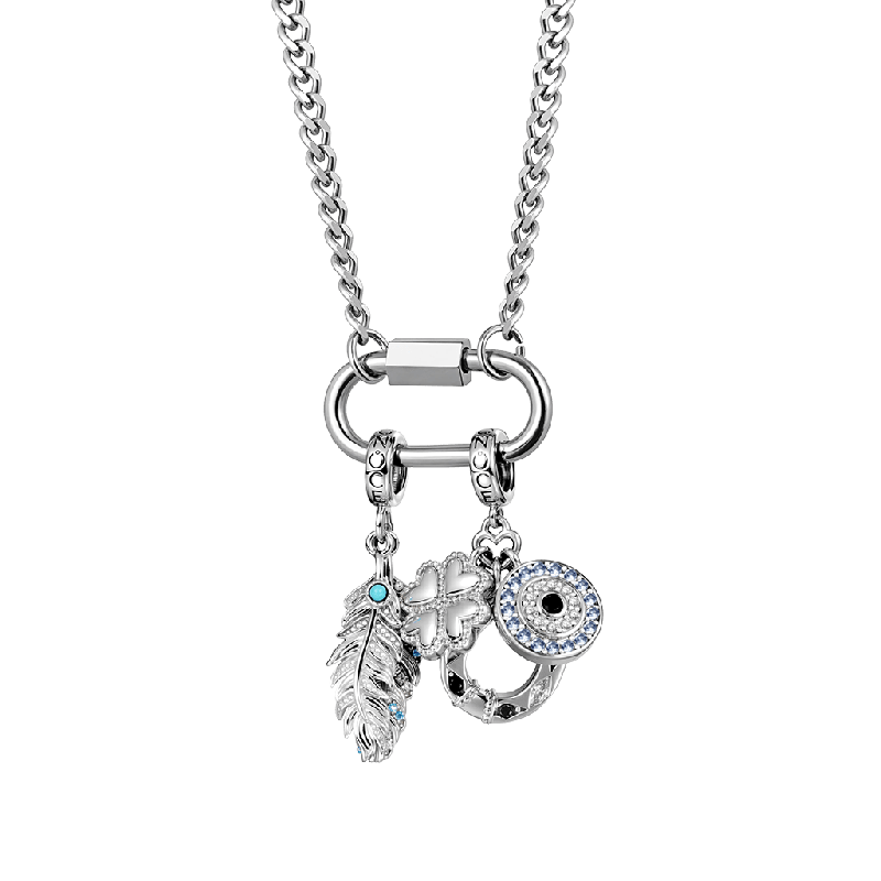 Oval Hoop Lock Chain Necklace