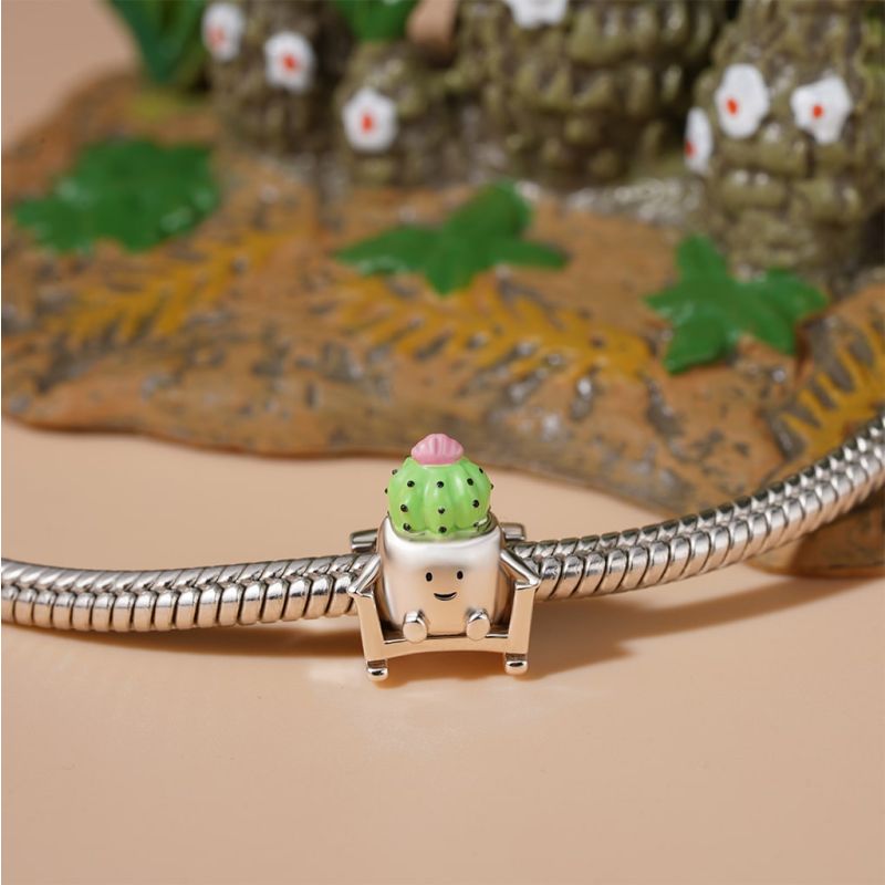 Cactus Pot Rocking Chair Charm