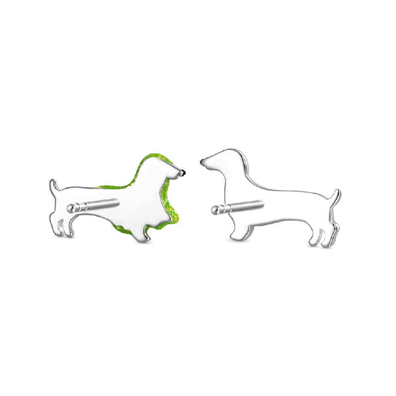 Glow-in-the-Dark Dachshund Stud Earrings