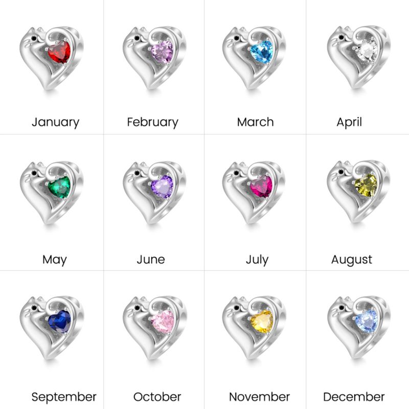 Cat Love Heart Charm